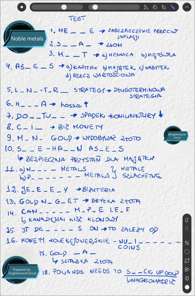 Inwestycja w srebro o złoto, English4work, Angielski biznesowy konwersacje